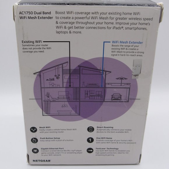 NETGEAR AC1750 WiFi Mesh Extender BOOST YOUR EXISTING WIFI  #552 - Picture 9 of 11